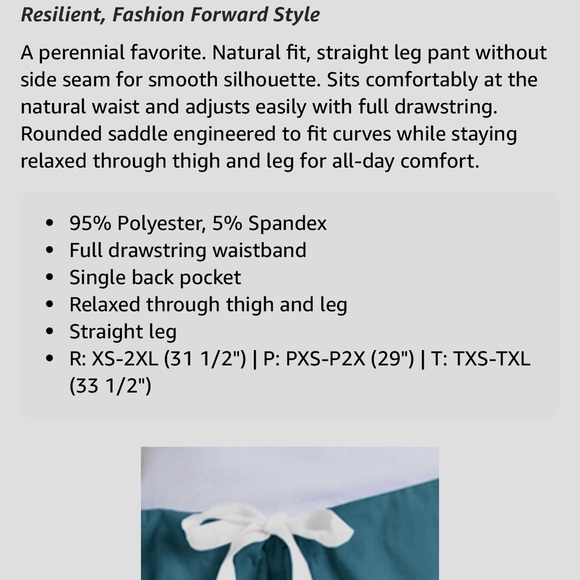 COPY - Urbane Essentials Relaxed Drawstring Scrub Pant
Royal Blue size XS regul… - Picture 5 of 5